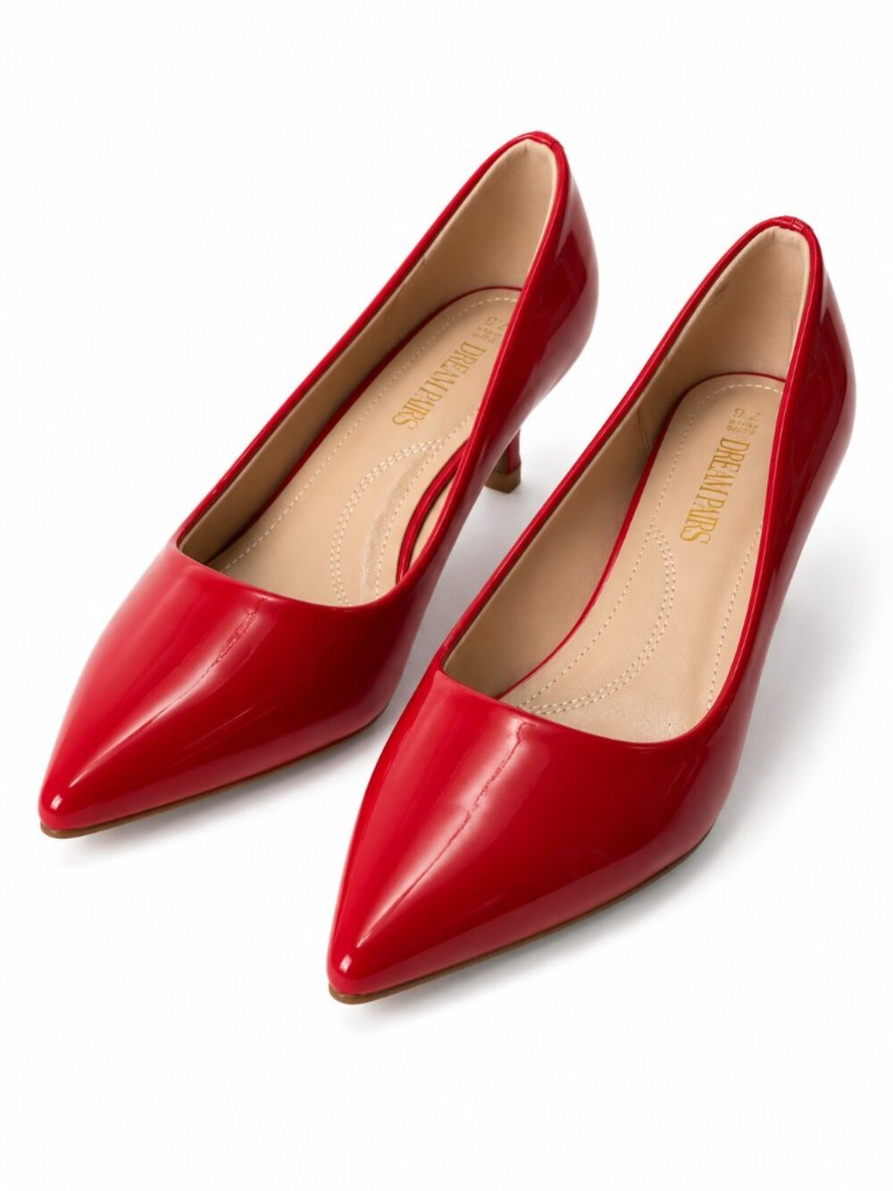 NWOT! Dream Pairs Red Patent Pointed Toe Kitten Heel Pumps 7.5